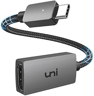 USB-C to HDMI Adapter 4K, uni Sturdy Aluminum USB Type C (Thunderbolt 3 Compatible) to HDMI Adapter, Compatible with Mac Studio, MacBook Pro/Air, iPad Pro/Air 5, XPS, Surface, S22, and More -Grey