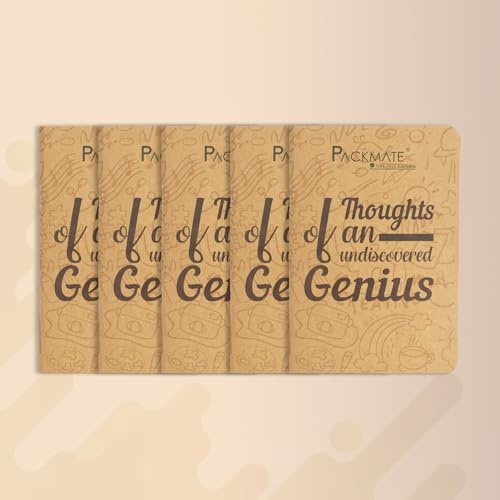 Image of Packmate Notepad Thoughts of an Undiscovered Genius (Pack of 5), Made of Recycled Paper