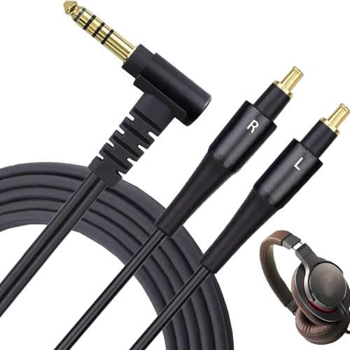 V-MOTA Replacement Audio Upgrade Cable Compatible with ATH-MSR7b, ATH-SR9, ATH-ESW990H, ATH-ES770H, ATH-ADX5000, ATH-AP2000Ti Headphones (Plug 4.4mm Black)