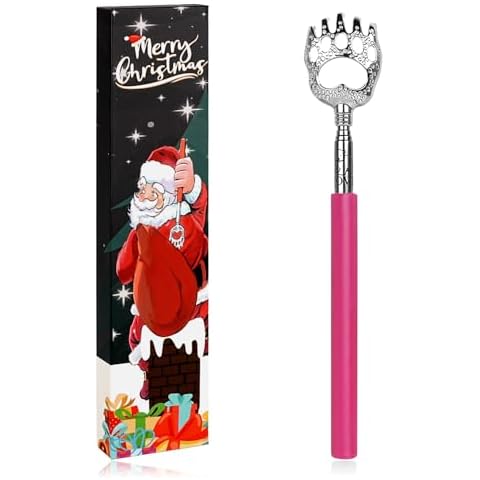 WOVTE Back Scratcher, Bear Claw Extendable Back Scratcher for Men Women Adults, Stocking Stuffers Christmas Gifts for Men Women Adults (Pink) Cover