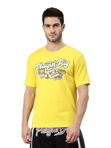 Image of XTEP PlayinBig Basketball Series, Basketball T-Shirts, Topwear, 100% Polyester, Basketball Inspired Style, Loose Fit, Basketbal Chest Print T-Shirt for Men (Multi Color Options)
