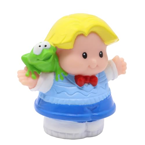 Pieza de repuesto para colección de Fisher-Price Little People, para vacaciones, iglesia, Pascua, boda, casa de muñecas, juego C1162, figura de repuesto de Eddie con suéter y pajarita, rana de