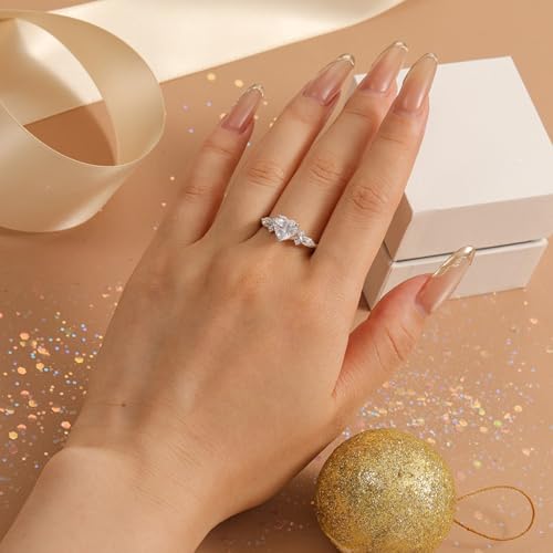 Jeulia Classic Heart Twist Custom Engagement Ring for Women Personalized Birthstone Rings Sterling Silver Promise Ring Customized CZ Stones Mother's Day Jewelry Gift for Mom Wife3