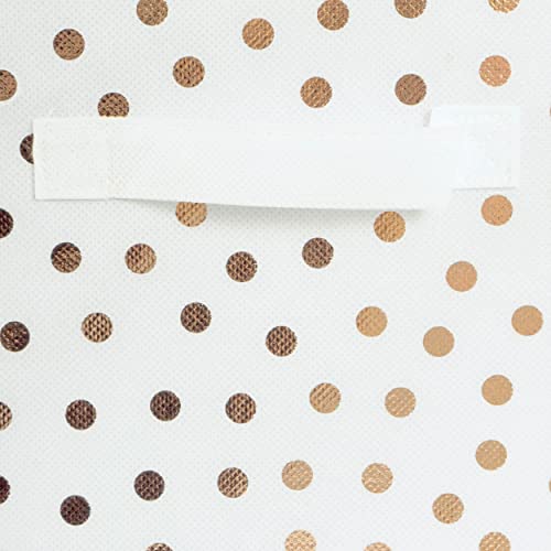DII Non Woven Polyester Storage Bin, Polka Dot, White & Copper, Large Set of 2, 13 x 13 x 13 inches (Set of 2) - Image 3