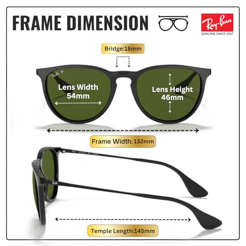 Image of Ray-Ban RB4187F CHRIS LOW BRIDGE FIT Square Shape Sunglasses for Women with Official RayBan Eyewear Kit