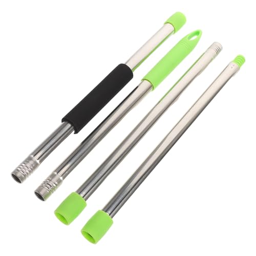 SOLUSTRE 4Pcs Extendable Stainless Steel Mop Handle Rod Telescopic Cleaning Pole Compatible with American Threading for Efficient Home and Office Cleaning