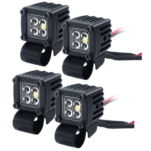 MORFUM RC Car LED Lights Headlights Headlamp Square Lens Spotlight 4PCS Compatible with 1/10 RC...