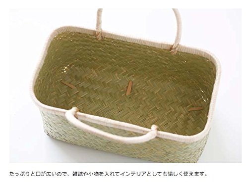 Amazon.co.jp: 青竹市場かご 籐ハンドル 中サイズ[A-7913] : ファッション