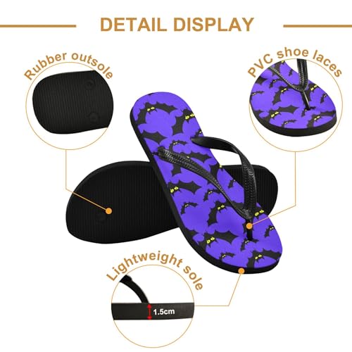 Burbuja Cartoon Bats Flip Flops for Women Men, Soft Thong Sandals Rubber Slippers for Pool Beach Essentials3