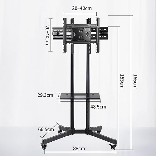 Soporte de TV móvil con ajuste de altura y ruedas para pantallas 32-70 pulg miniatura 2