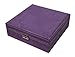 Sodynee Purple Two-Layer Lint Jewelry Box Organizer Display Storage Case with Lock