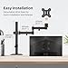 Bracwiser Monitor Mount Single Fully Adjustable Arm Fits One Screen 13-32 inch 22lbs for Monitor Computer Screen 13 15 17 19 20 22 23 24 26 27 30 32 inch VESA 75 100 (MD7421)