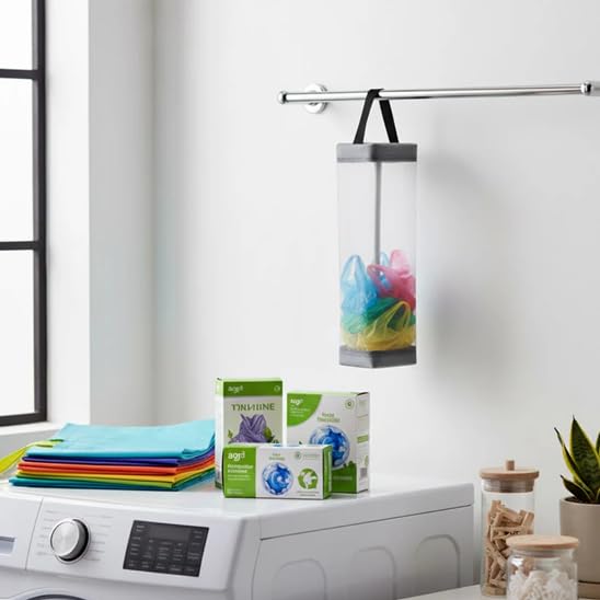 Image of Hanging Waste Bag Holder Durable Mesh Organiser