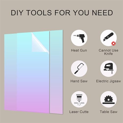 Image of 2Pack 12X16 Iridescent Acrylic Sheets for DIY Art Projects, Crafting Projects, Display Project, Signs, Painting