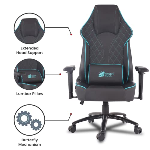 Green Soul� Glance Series Multi-Functional Chair (GS-350) (Black & Blue) (Size - Large) - Image 5