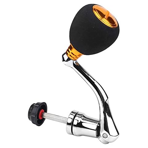 Wbestexercises Fishing Reel Power Handle Replacement Rotary Power Knob Handle Metal Rocker Arm Grip for Spinning Fishing Reel(Large - for 4000 & 5000 & 6000 -Gold) Cover
