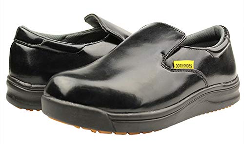 DDTX Chef Work Kitchen Nurse Shoes Unisex SRC Anti-Slip Oil and Water Resistant Lightweight Black/White 4.5-13US (Black, Numeric_10)