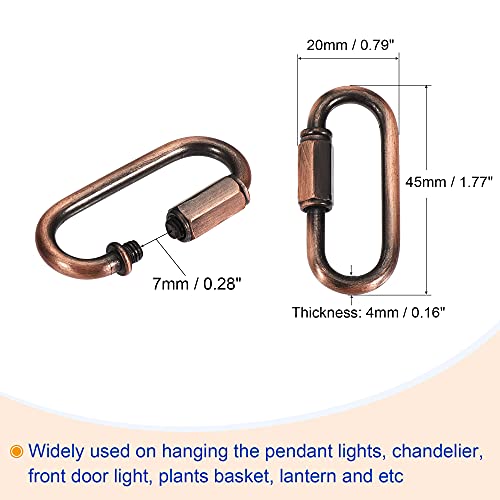 Image of MECCANIXITY Pendant Light Fixture Chains, 3mm Thick 1m Long Chandelier Hanging Links with Chain Connectors, Red Bronze 1 Set