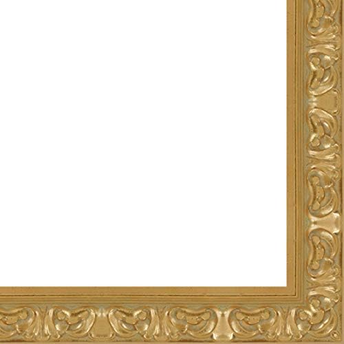 CountryArtHouse Picture Frame Moulding (Wood) 100ft bundle - Ornate Gold Finish - 2.75" width - 3/4" rabbet depth