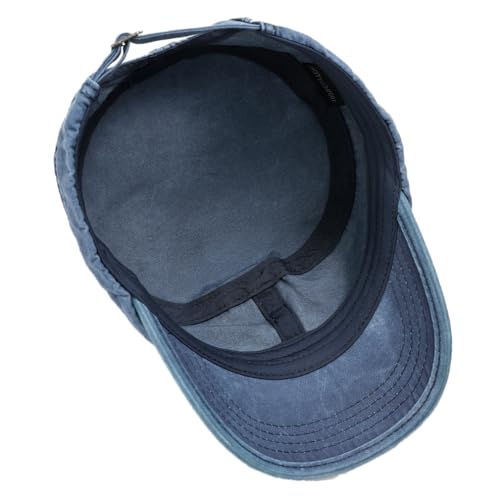 Image of 2 Pack Men's Cotton Military Caps Cadet Army Caps Vintage Flat Top Cap
