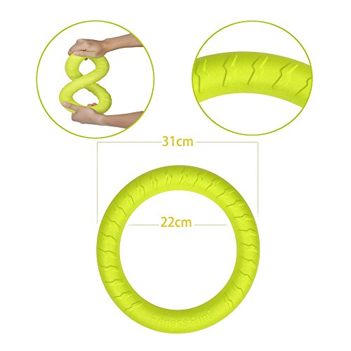 Nollary Large Dog Toys Ring Water Floating, Outdoor Fitness Flying Discs, Tug Of War Interactive Training Ring For Medium And Big Dogs, 12 Inch #TOP1