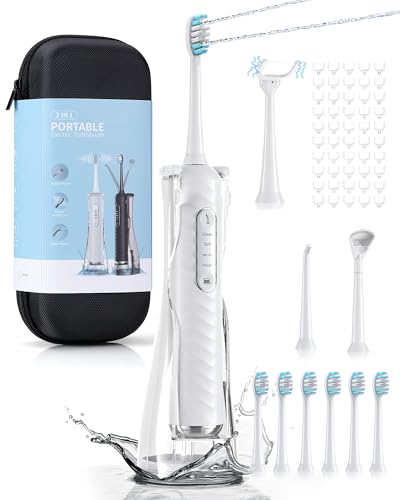 Duolosy Electric Toothbrush with Water Flosser, 4 in 1 Cordless Toothbrush and Water Flosser Combo...