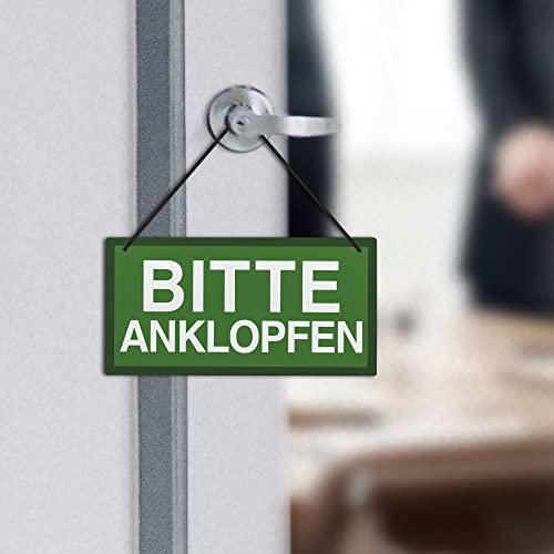 Putuo Decor Bitte Nicht Stören Schild, Bitten Anklopfen Türschild, Wendbares doppelseitiges Schild für Unternehmen, Büro, Therapeuten, Kliniken, Behandlungen, 25,4 x 12,7 cm PVC Hängeplakette