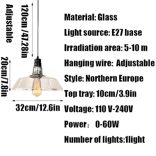 Lampe suspendue en verre pour une ambiance douce de chambre à coucher - 7