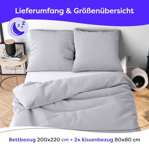 Wolkenfeld Mikrofaser Bettwäsche 200x220 cm – Kuschelig Weich, Bügelfrei & Doppelt Gebürstet – Oeko-TEX Bettwäsche-Sets… – Ansicht 4