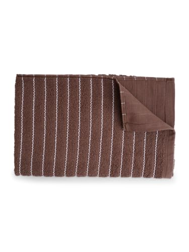 Image of Welspun 2-in-1 100% Cotton Bath Towel-Chocolate