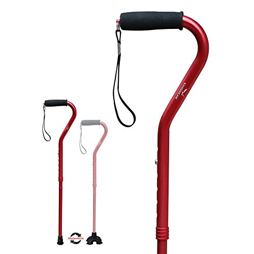 KingGear Adjustable Cane for Men & Women - Lightweight & Sturdy Offset Walking
