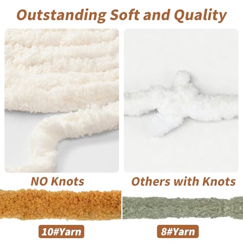 Image of 10 Pack of Jumbo Chunky Yarn for Hand Knitting,10# Super Bulky-Fluffy Chenille Yarn, 220 yds /70.5 oz Soft Thick Yarn for Crocheting Chunky Knit Throw Blankets.(Turmeric)