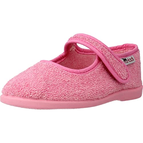 Vulladi 3132 697 Rose 21 chaussons fille fuchsia avec semelle antidérapante en caoutchouc