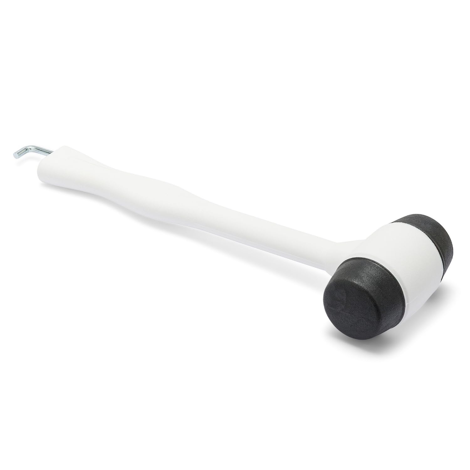 MOSCATELLI Multi-Purpose Camping Hammer, Robust and Ergonomic Mallet Hammer with Hook for Removing Pegs – White