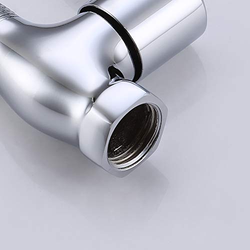 Weirun Bathroom Brass Quarter Turn Straight/Stop/Check Shut-Off Water Valve 1/2¡± Ips Female And Male Connection Ceramic Disc Cartridge, Polished Chrome #TOP3