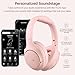TOZO Hybrid Active Noise Cancelling Headphones, Wireless Over Ear Bluetooth Headset, 60H Playtime, Hi-Res Audio Custom EQ via App Deep Bass Comfort Fit Ear Cups, for Home Office Travel Pink