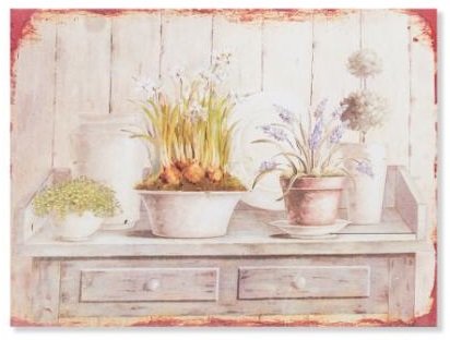 Plaque murale métal fleurs pour une déco cuisine vintage rétro 33x25 cm