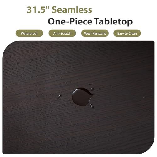 Image of 31.5 inch Round Dining Table for 2-4, Modern Kitchen Table with 2-Tier Storage Shelf, Small Wooden Circle Dining Tables with Fluted Base for Home Dining Room Living Room (Blackened Brown)