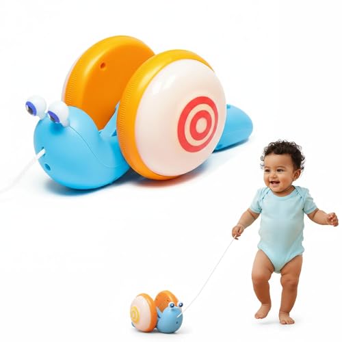 Image of StarAndDaisy Snail Tune Musical Pull-Along Toy for Baby |Lights, Music & Smooth Wheels | Safe Design Injury-Free Edges | Enhances Sensory, Auditory & Motor Skills 12+ Months Kids.