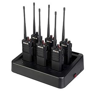 Retevis RT29 Walkie Talkie, Walkie Talkie Professionale con Caricatore a Sei Vie, Batteria Grande da 3200 mAh, 16 Canali, Monitor di Scan VOX TOT, Walkie Talkie a Lunga Distanza (6 Pezzi, Nero)