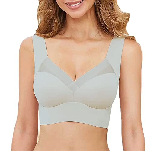 Zen Chic Bra Ultimate Lift Full-Figure Fashion Deep Cup Wireless Seamless Mesh Bras Padded Push Up Back Fat