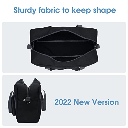 For Spirit Airlines Personal Item Bag 18X14X8 Foldable Travel Duffel Bag Tote Carry On Luggage For Women And Men (Black (With Shoulder Strap)) #TOP2