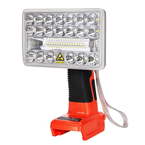 YEX-BUR LED Work Light for Black and Decker 20V Battery, 18W 2000LM Portable Spotlight Floodlights with USB-A Port for Camping Car Repairing Garage