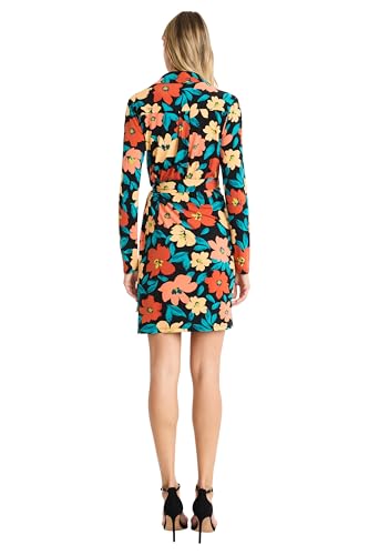 Donna Morgan Women's Midi Wrap Dress W/Long SLV and Collar3