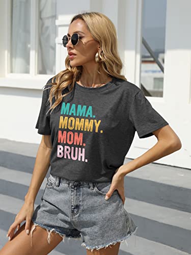 Mama Shirt for Women Mama Mommy Mom Bruh Mother's Day T Shirts Funny Short Sleeve Casual Tops Tees3