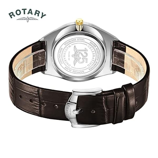 Rotary Ultratunn kvartsklocka för män med läderrem