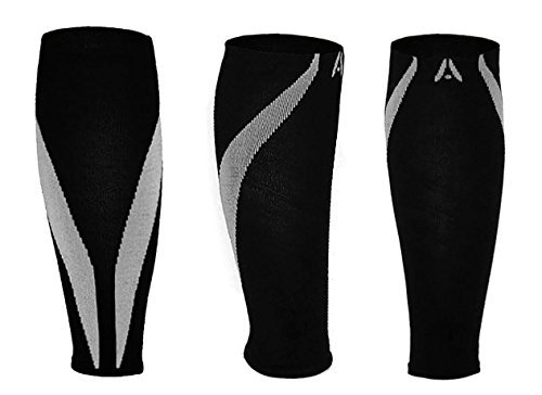 Calf Compression Sleeves | One Pair | Attain Fitness Graduated Compression Sleeves for Shin Splints & Performance. Spiral Compression for Improved Recovery and Blood Flow