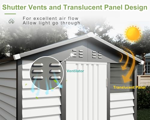 Vanacc YSS019 6.5X9X7 Ft Outdoor Storage Shed With Shutter Design thumb #1