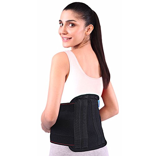 Image of Vissco Lumboset Advance Belt, Back Support for Back Pain Relief, Disc Herniation, Posture Correction, Ergonomic Design, Breathable & Skin Friendly Material for Men & Women- Medium(Black)