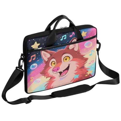 Maletín para laptop de 15 pulgadas estilo lobo con correa